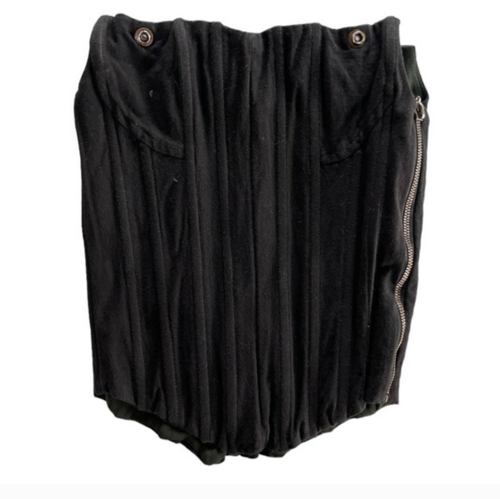 Boys Lie Corset Top Womens Small Black Boned Bodice Underbust